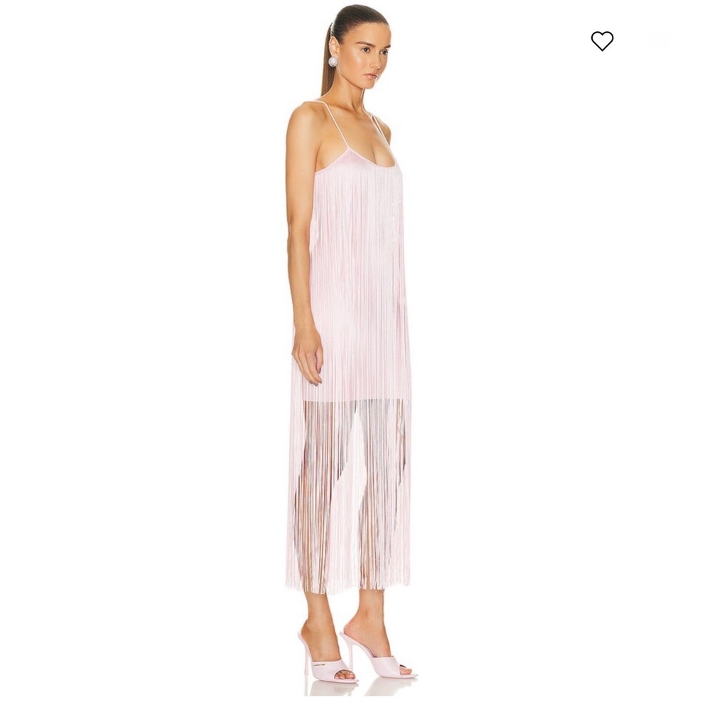 ALEXANDER WANG 
Fringe Mini Dress In Cradle Pink Size Med